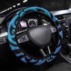 Tui Bird Kakabeak New Zealand Steering Wheel Cover Clianthus Galaxy Maori Koru Pattern