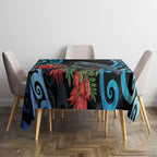Tui Bird Kakabeak New Zealand Tablecloth Clianthus Galaxy Maori Koru Pattern