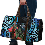 Tui Bird Kakabeak New Zealand Travel Bag Clianthus Galaxy Maori Koru Pattern