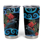 Tui Bird Kakabeak New Zealand Tumbler Cup Clianthus Galaxy Maori Koru Pattern
