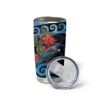Tui Bird Kakabeak New Zealand Tumbler Cup Clianthus Galaxy Maori Koru Pattern