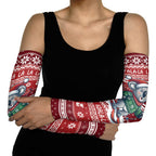 Australia Christmas In July Arm Sleeves Koala Santa Skiing Red Color
