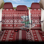 Australia Christmas In July Back Car Seat Cover Koala Santa Skiing Red Color