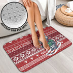 Australia Christmas In July Bathroom Set Koala Santa Skiing Red Color