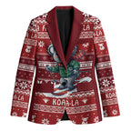 Australia Christmas In July Blazer Koala Santa Skiing Red Color