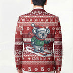 Australia Christmas In July Blazer Koala Santa Skiing Red Color