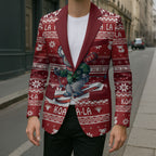 Australia Christmas In July Blazer Koala Santa Skiing Red Color