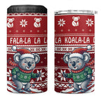 Australia Christmas In July 4 in 1 Can Cooler Tumbler Koala Santa Skiing Red Color