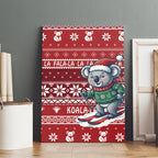 Australia Christmas In July Canvas Wall Art Koala Santa Skiing Red Color
