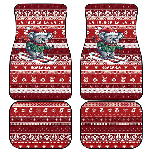 Australia Christmas In July Car Mats Koala Santa Skiing Red Color