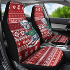 Australia Christmas In July Car Seat Cover Koala Santa Skiing Red Color