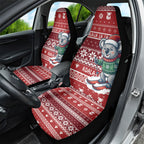 Australia Christmas In July Car Seat Cover Koala Santa Skiing Red Color