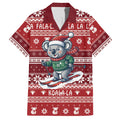 Australia Christmas In July Hawaiian Shirt Koala Santa Skiing Red Color