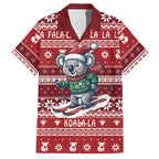 Australia Christmas In July Hawaiian Shirt Koala Santa Skiing Red Color