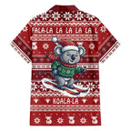 Australia Christmas In July Hawaiian Shirt Koala Santa Skiing Red Color