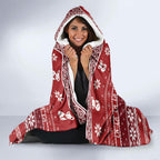 Australia Christmas In July Hooded Blanket Koala Santa Skiing Red Color