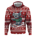 Australia Christmas In July Hoodie Koala Santa Skiing Red Color