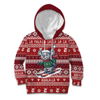 Australia Christmas In July Kid Hoodie Koala Santa Skiing Red Color