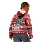 Australia Christmas In July Kid Hoodie Koala Santa Skiing Red Color