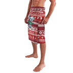 Australia Christmas In July Lavalava Koala Santa Skiing Red Color