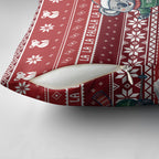 Australia Christmas In July Pillow Cover Koala Santa Skiing Red Color