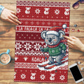 Australia Christmas In July Puzzle Koala Santa Skiing Red Color