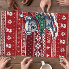Australia Christmas In July Puzzle Koala Santa Skiing Red Color