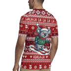 Australia Christmas In July Rugby Jersey Koala Santa Skiing Red Color
