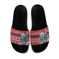 Australia Christmas In July Slide Sandals Koala Santa Skiing Red Color