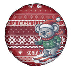 Australia Christmas In July Spare Tire Cover Koala Santa Skiing Red Color