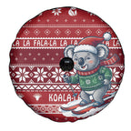 Australia Christmas In July Spare Tire Cover Koala Santa Skiing Red Color
