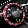 Australia Christmas In July Steering Wheel Cover Koala Santa Skiing Red Color