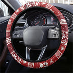 Australia Christmas In July Steering Wheel Cover Koala Santa Skiing Red Color