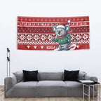 Australia Christmas In July Tapestry Koala Santa Skiing Red Color