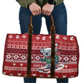 Australia Christmas In July Travel Bag Koala Santa Skiing Red Color