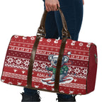 Australia Christmas In July Travel Bag Koala Santa Skiing Red Color