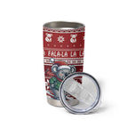 Australia Christmas In July Tumbler Cup Koala Santa Skiing Red Color