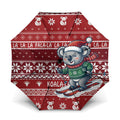 Australia Christmas In July Umbrella Koala Santa Skiing Red Color