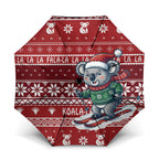 Australia Christmas In July Umbrella Koala Santa Skiing Red Color