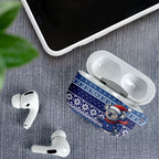 Australia Christmas In July AirPods Case Koala Santa Skiing Blue Color
