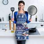 Australia Christmas In July Apron Koala Santa Skiing Blue Color
