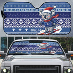 Australia Christmas In July Auto Sun Shade Koala Santa Skiing Blue Color