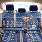 Australia Christmas In July Back Car Seat Cover Koala Santa Skiing Blue Color