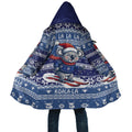Australia Christmas In July Cloak Koala Santa Skiing Blue Color
