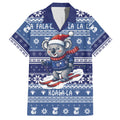 Australia Christmas In July Hawaiian Shirt Koala Santa Skiing Blue Color