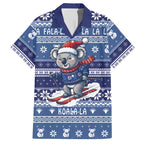 Australia Christmas In July Hawaiian Shirt Koala Santa Skiing Blue Color