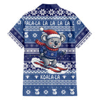 Australia Christmas In July Hawaiian Shirt Koala Santa Skiing Blue Color