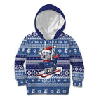 Australia Christmas In July Kid Hoodie Koala Santa Skiing Blue Color