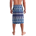 Australia Christmas In July Lavalava Koala Santa Skiing Blue Color