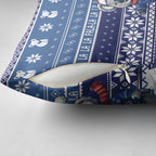 Australia Christmas In July Pillow Cover Koala Santa Skiing Blue Color